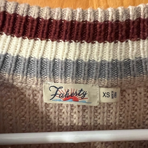 Colorblock Knit Sweater - Beige, Red, and Gray - Picture 2 of 3